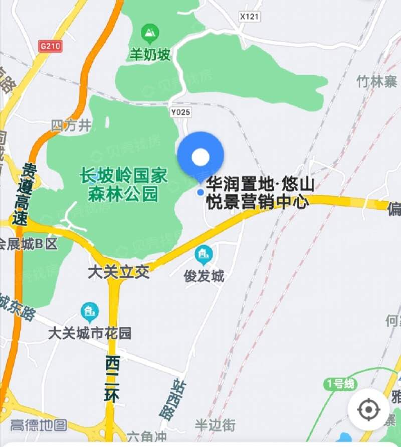 华润置地悠山悦景区位图